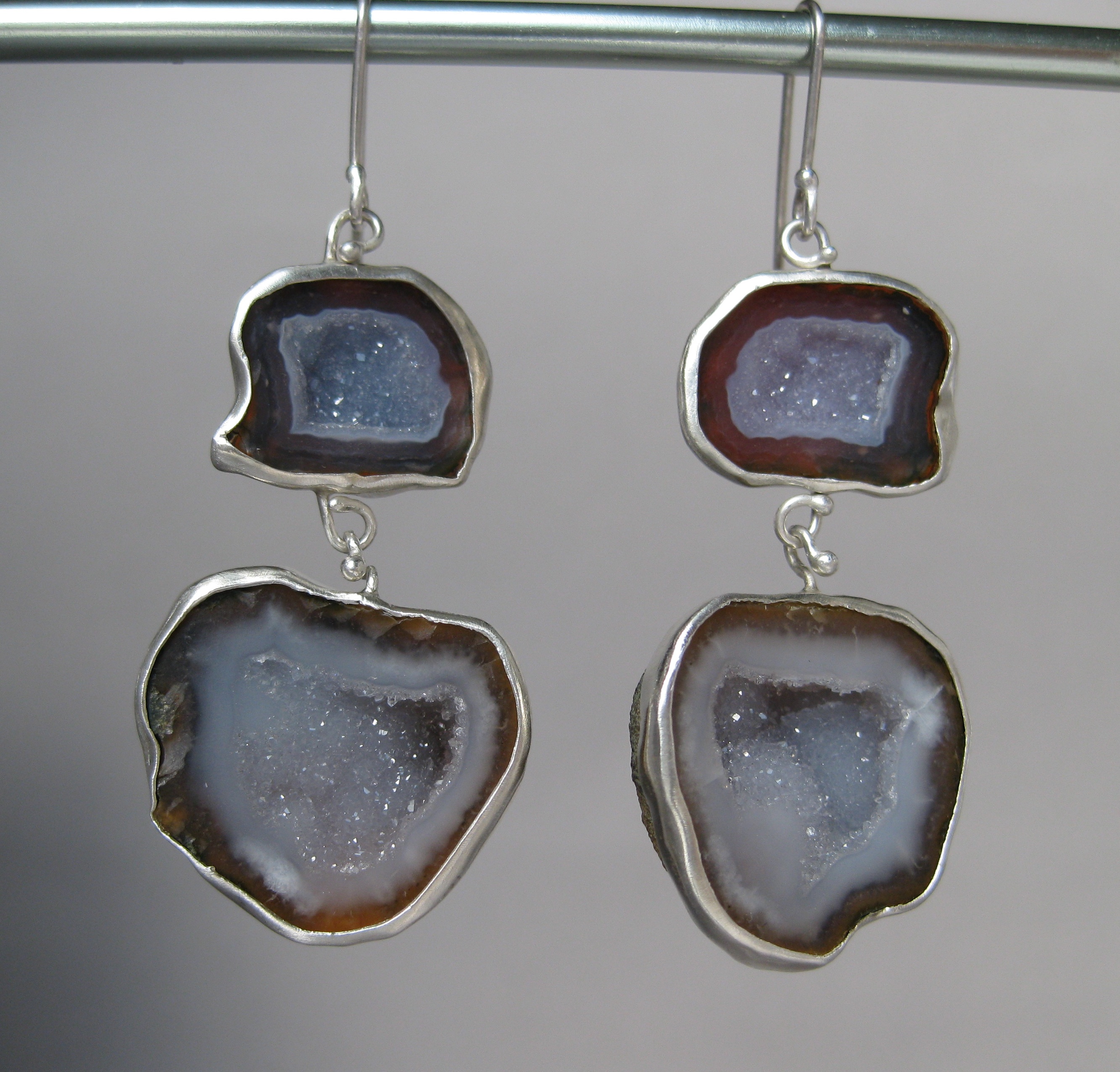 Double Drop Baby Geode Earrings