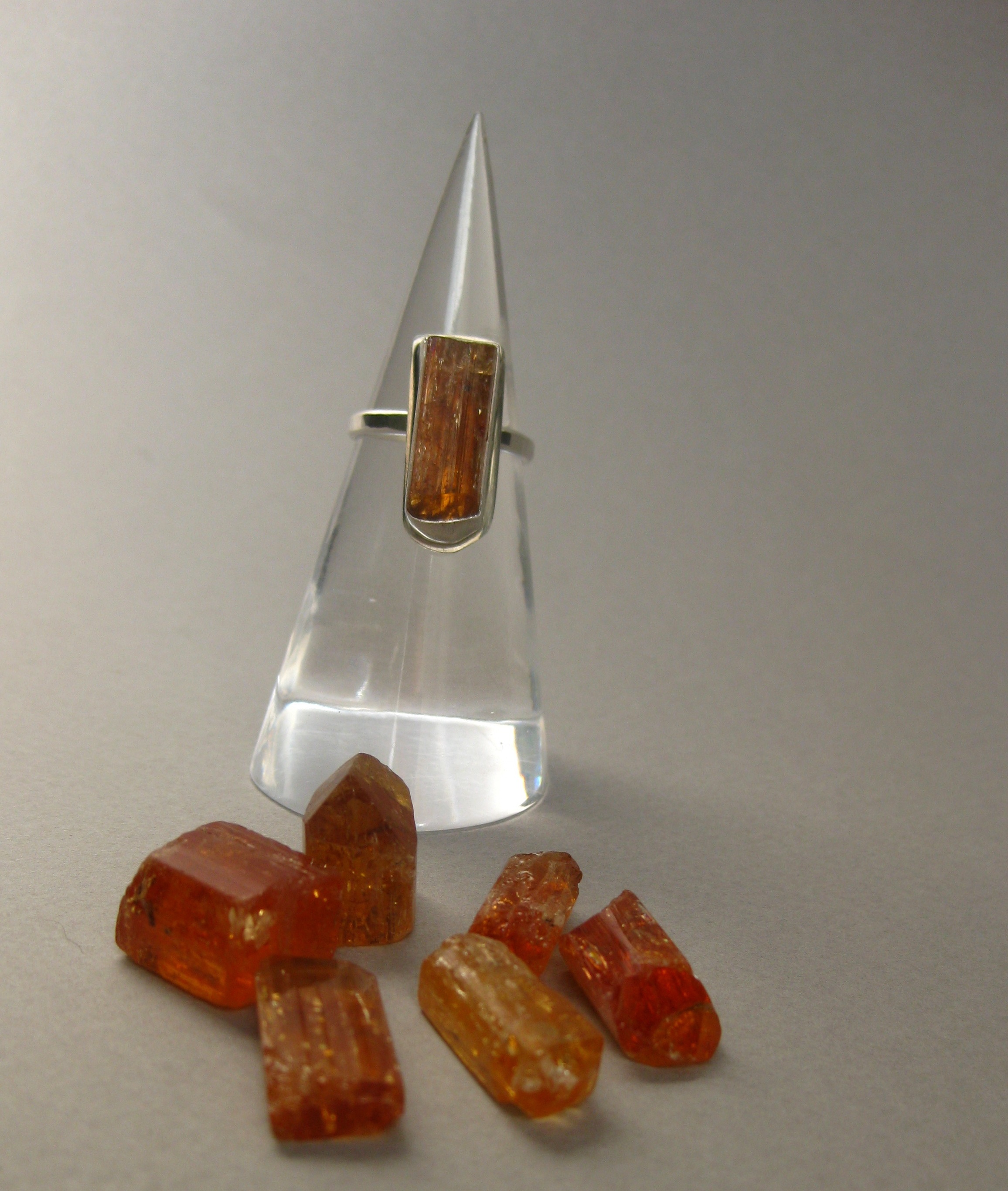 Dazzling Raw Imperial Topaz Crystals & Ring