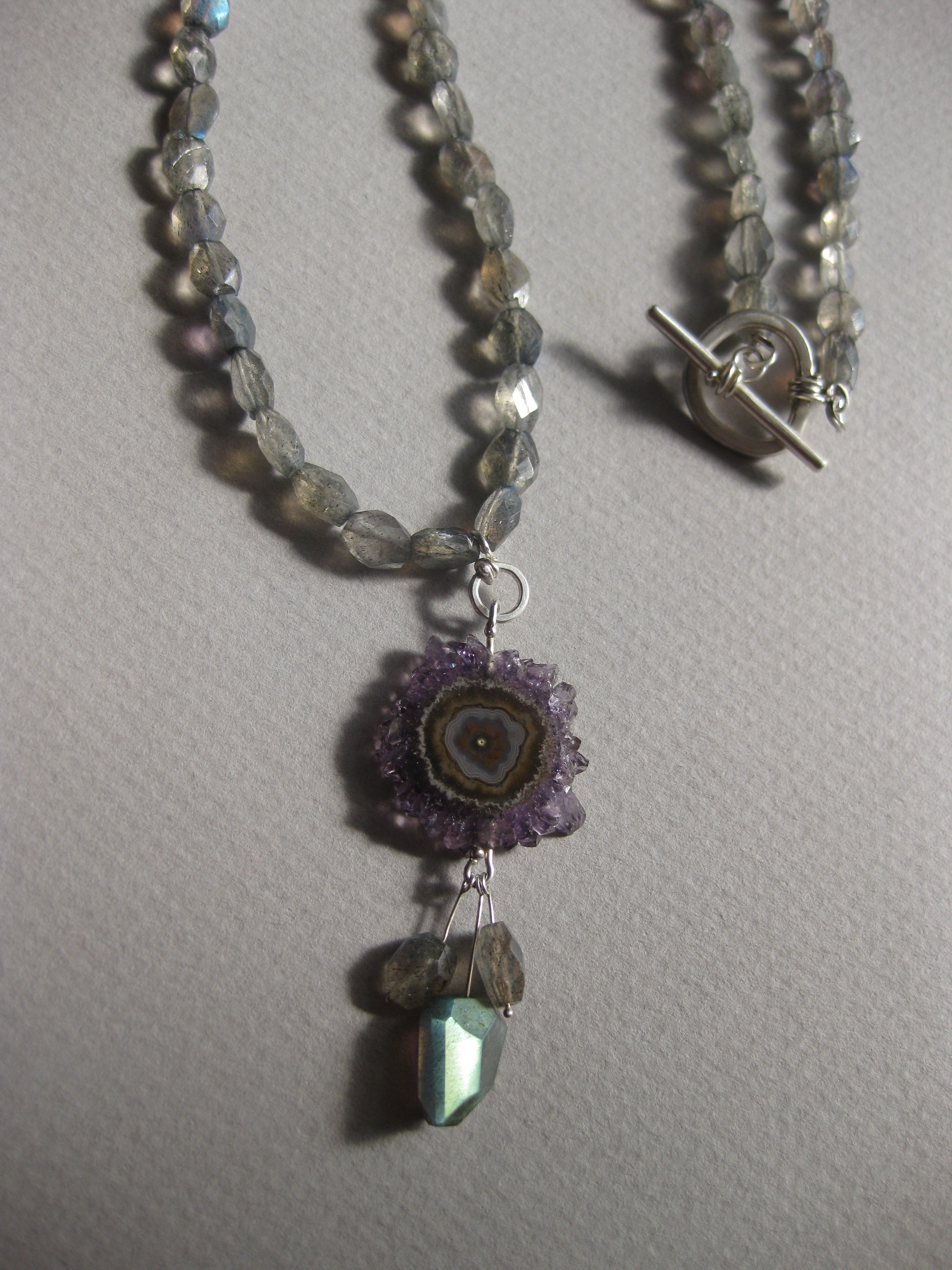 Stalactite Pendant with Labradorite Necklace & Handmade Toggle Clasp