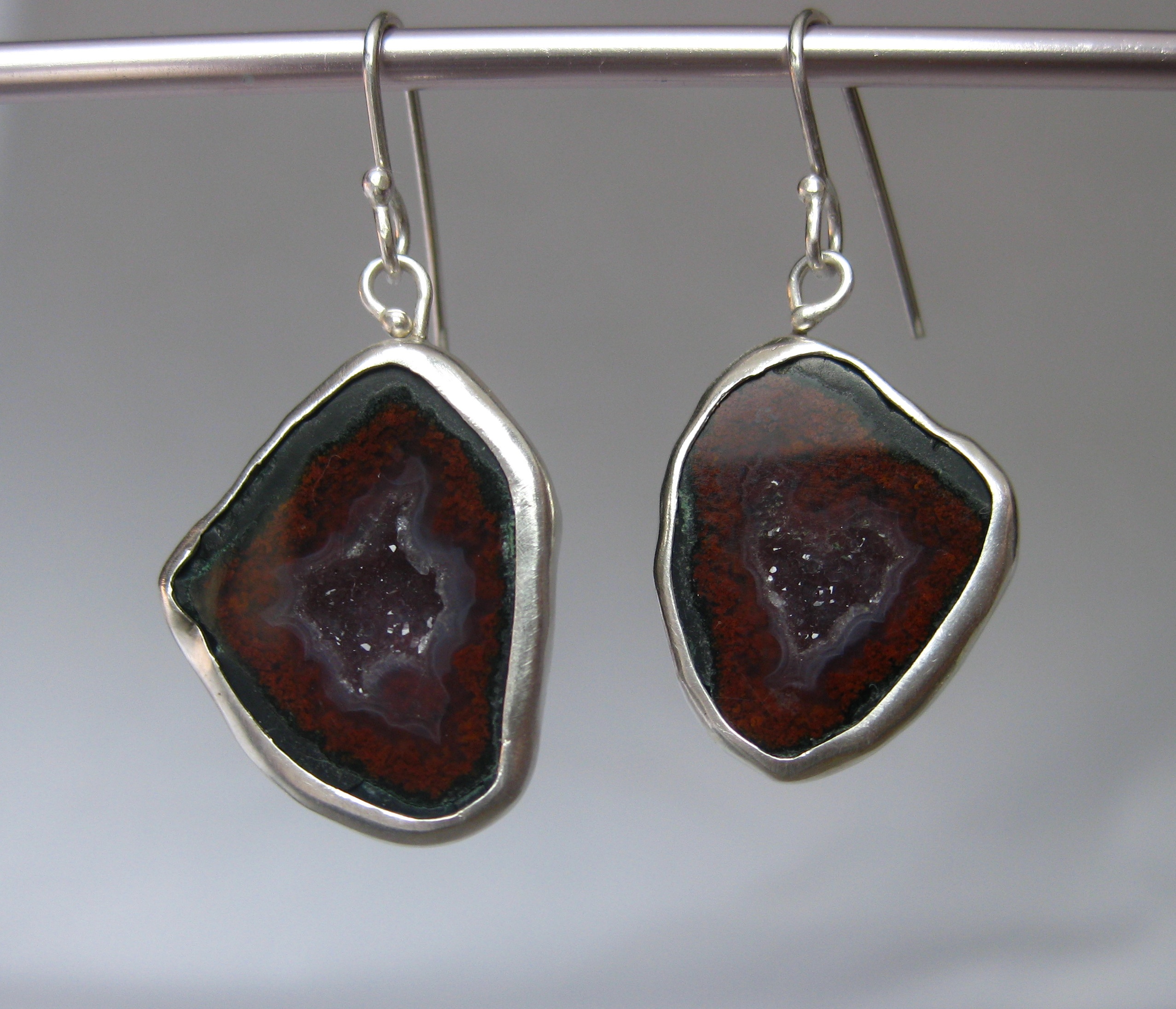 Red Baby Geode Earrings