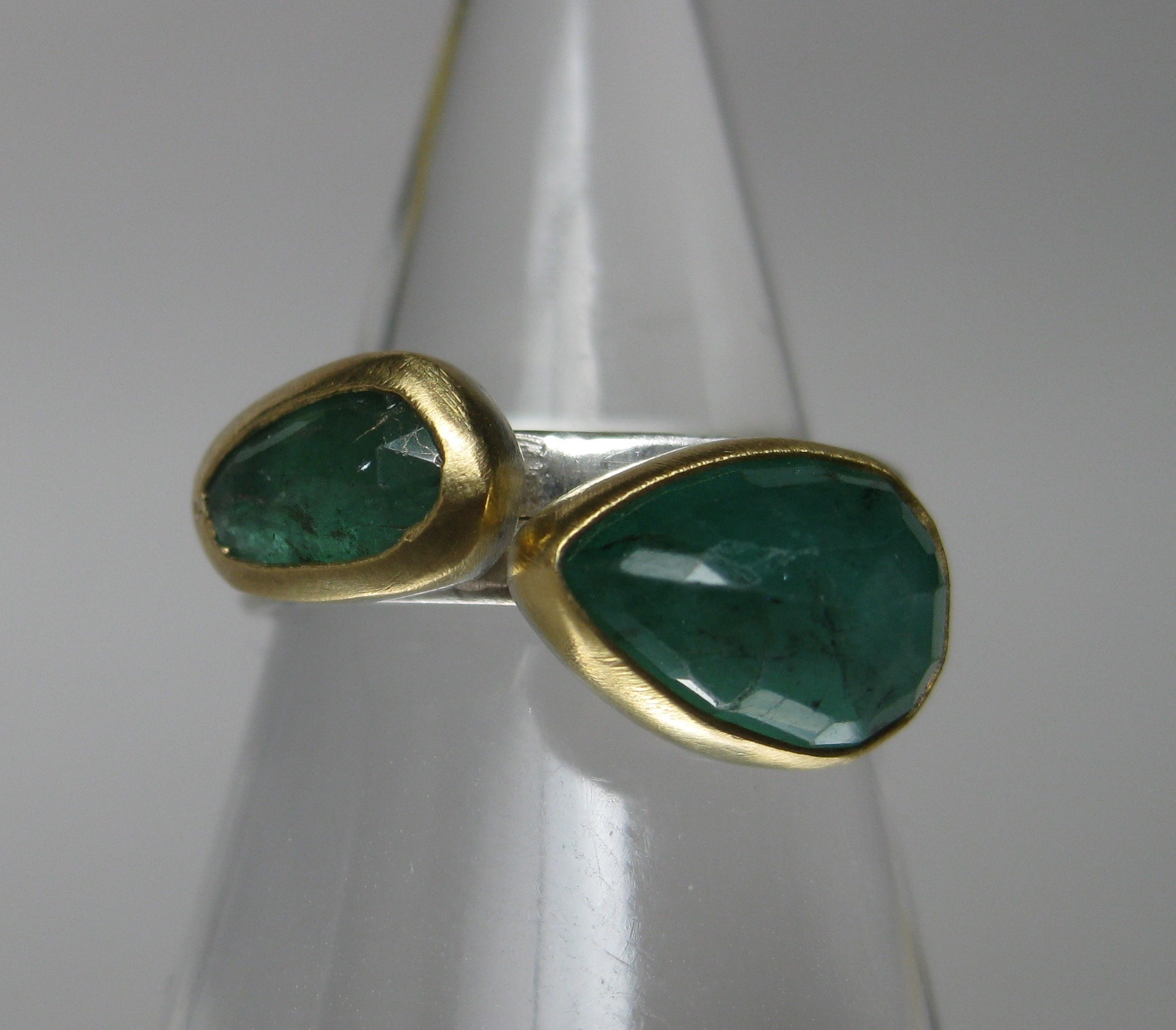 Rose Cut Emerald Ring