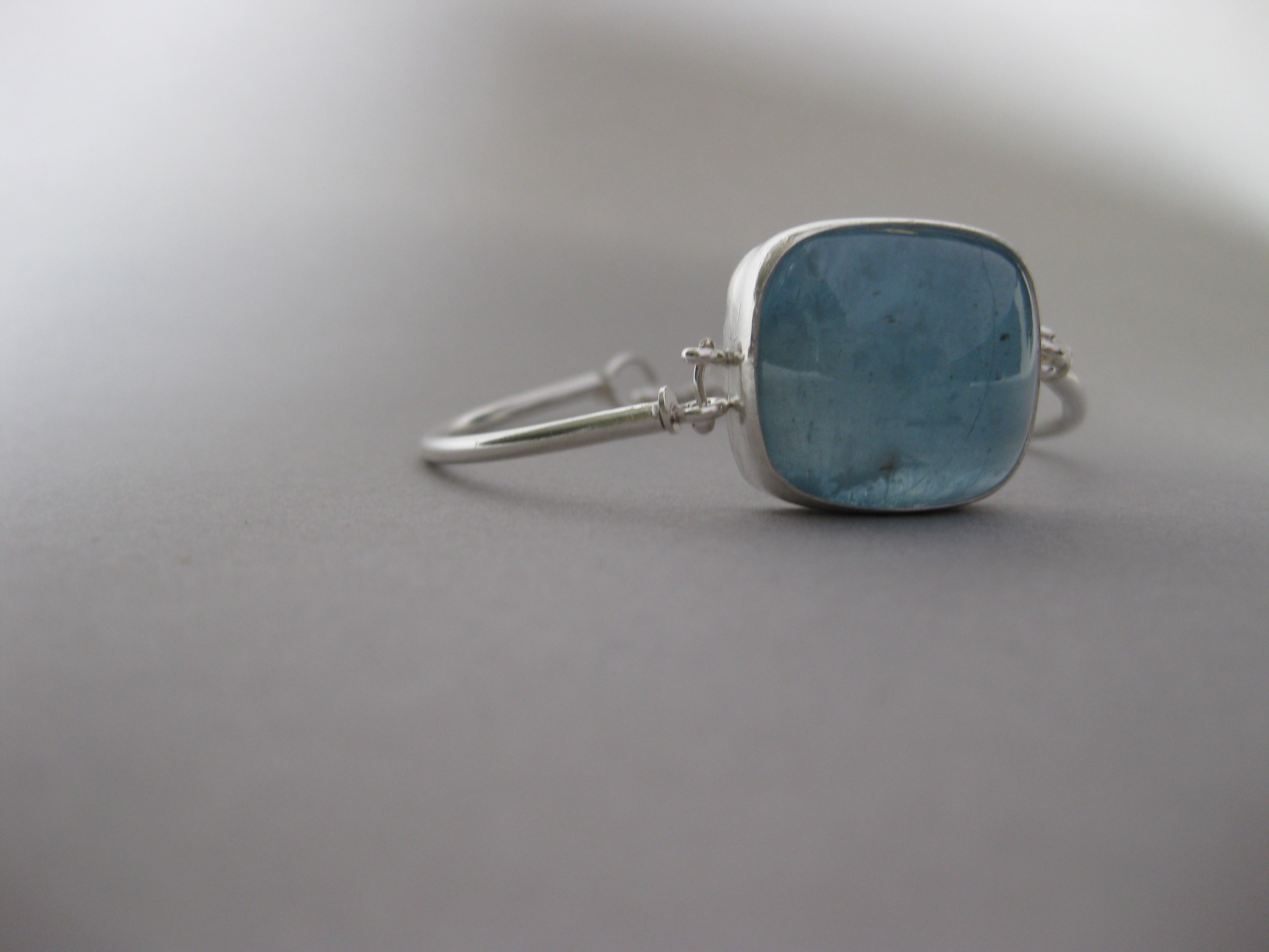 Square Aquamarine Cabochon Bracelet