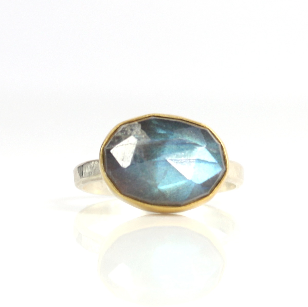 Rose Cut Labradorite Ring