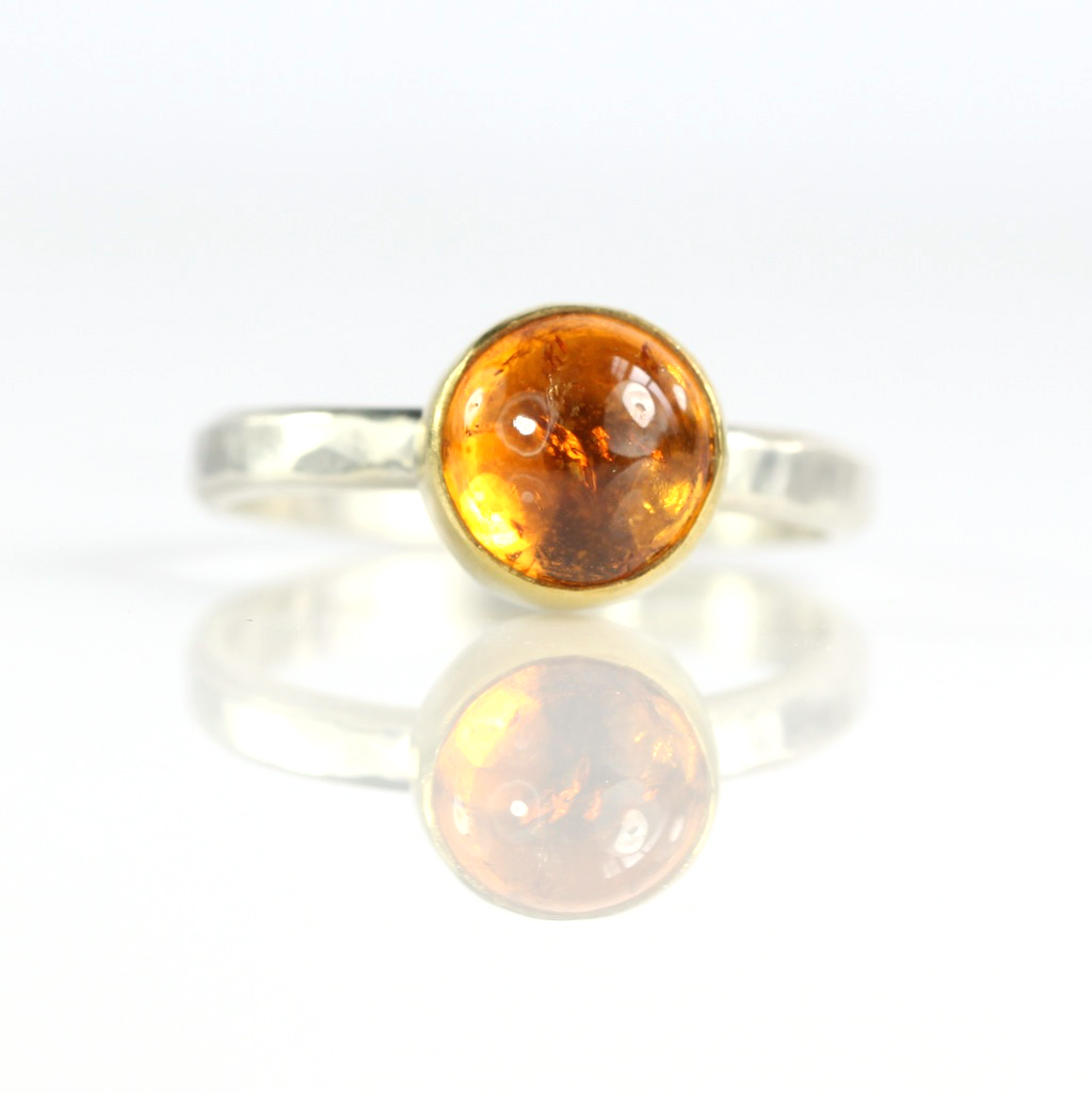 Spessartite Garnet Cabochon Ring