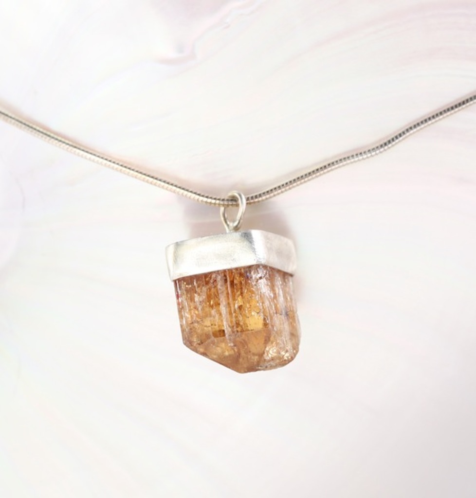 Raw Topaz Crystal Pendant