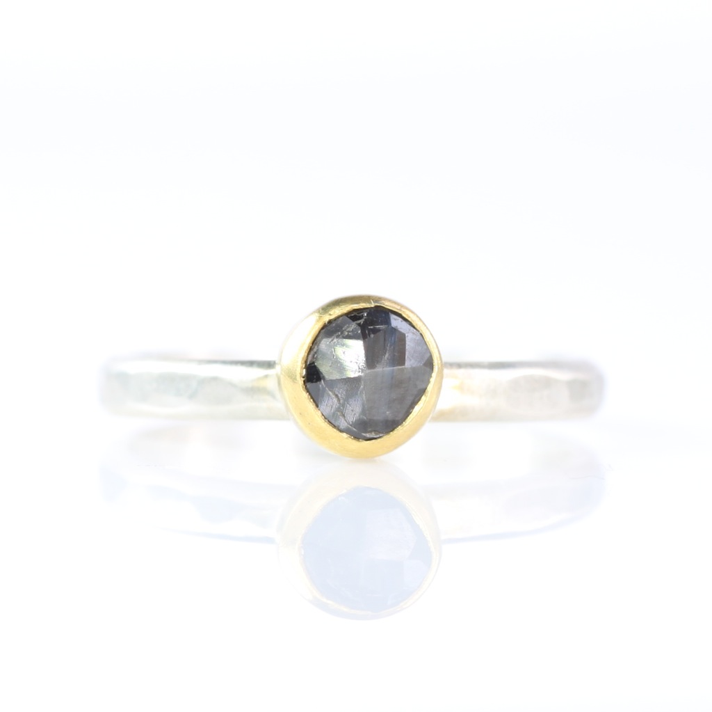 Rose Cut Black Sapphire Ring