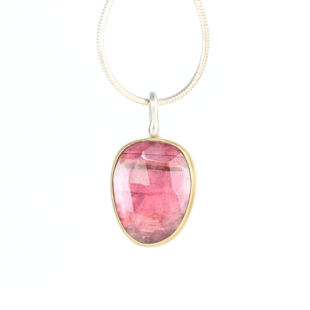 Rose Cut Orchid Tourmaline Pendant