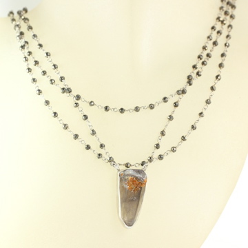 Spesartite_Smokey_Quartz_Pyrite_Necklace 2016