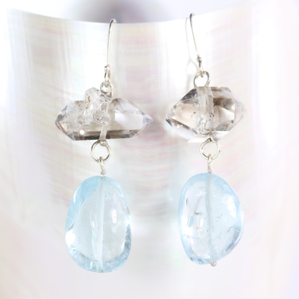 Herkimer_Diamond_Aquamarine_Earrings 1-2016.JPG