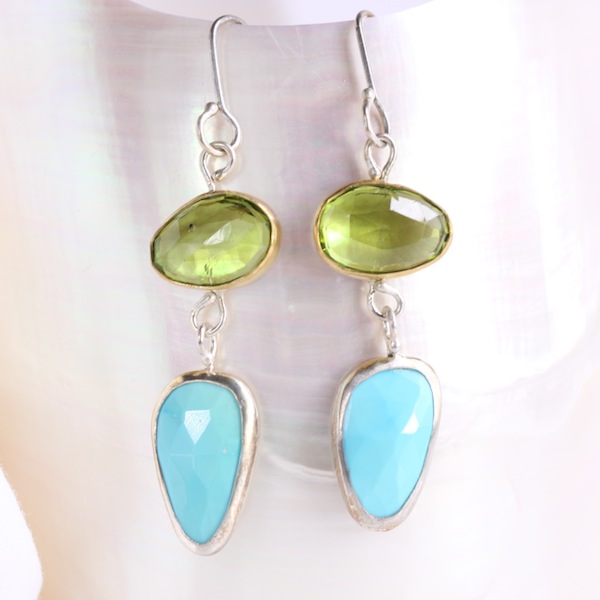 Rose_Cut_Peridot_Turquoise_Earrings.JPG