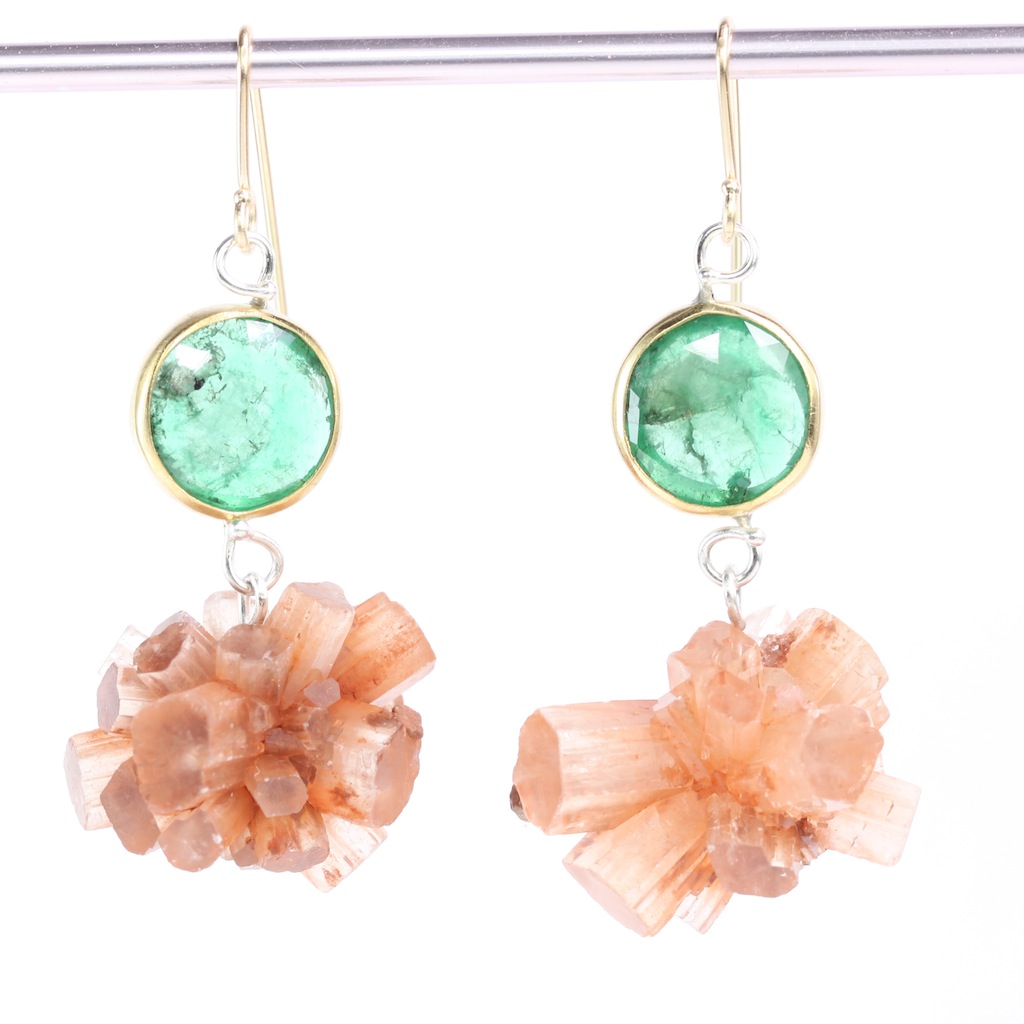 Rose_Cut_Emerald_Aragonite_Sputnik_Earrings 2017