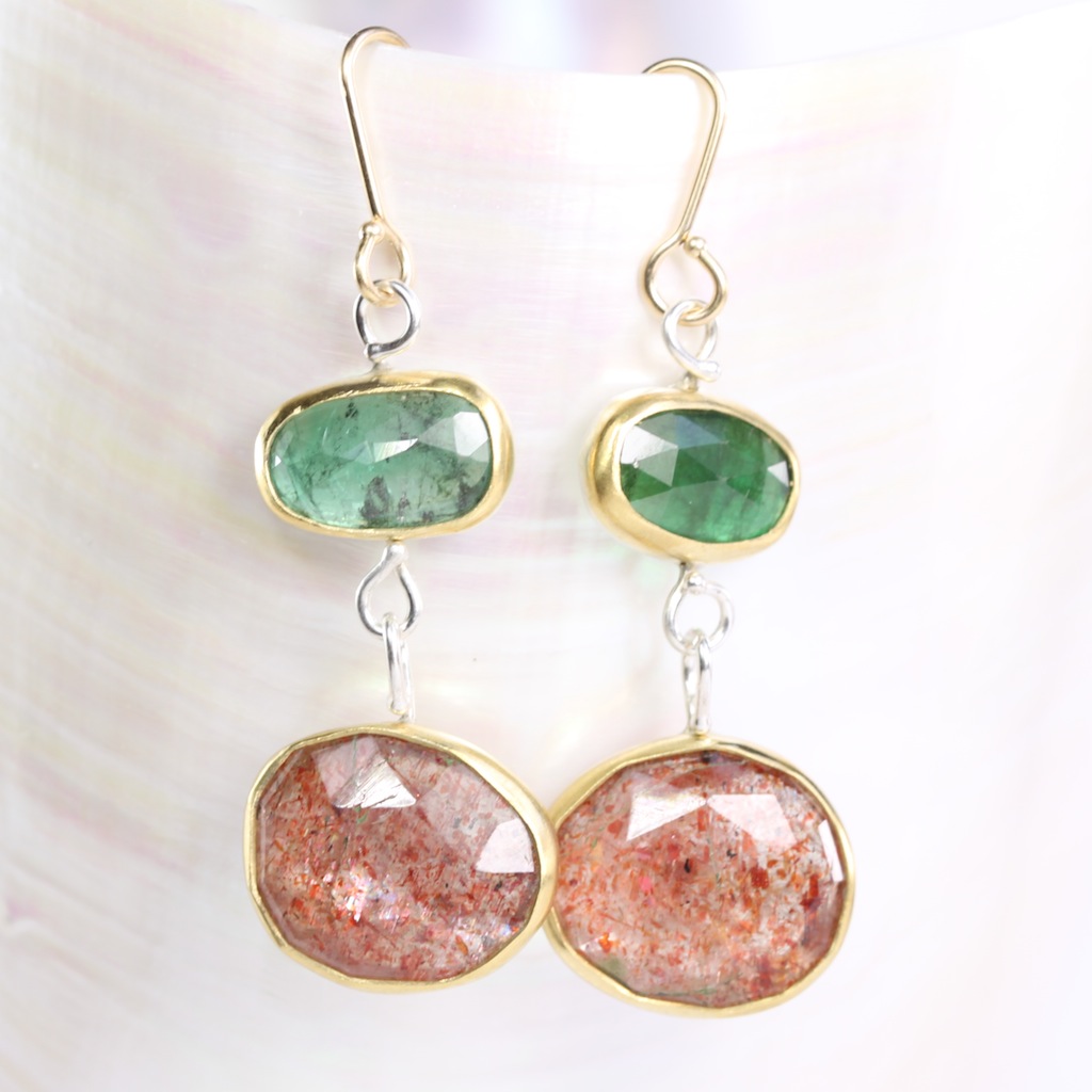 Rose_Cut_Emerald_Sunstone_Earrings 1 2017