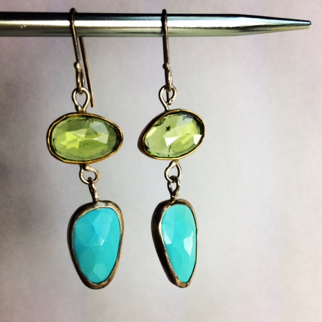 Rose_Cut_Peridot_Turquoise_Earrings5